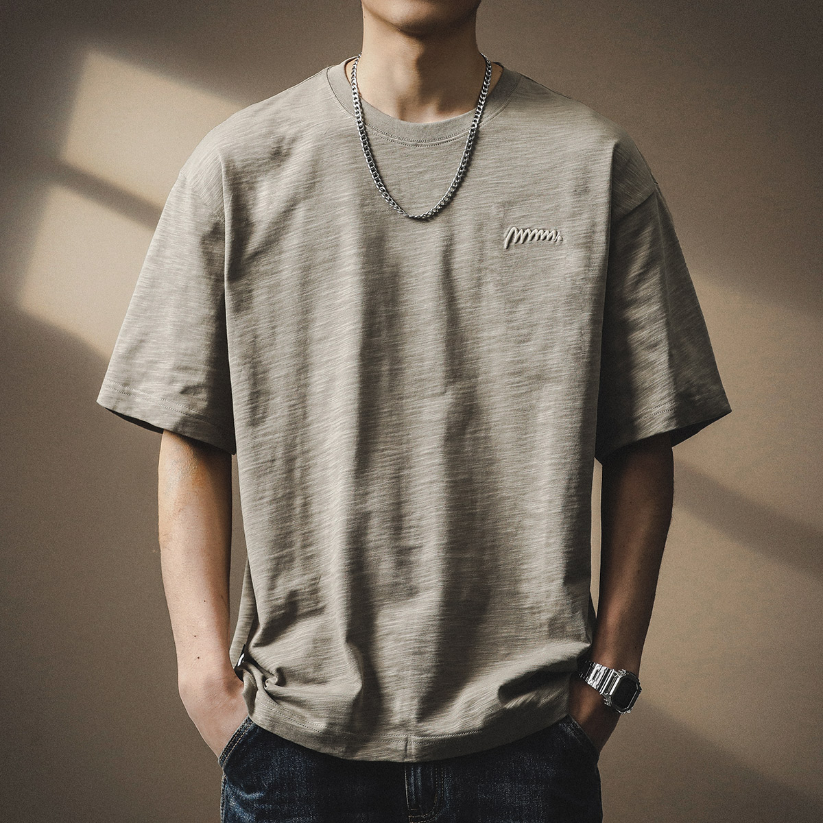 170–190g Slub Cotton Short-Sleeve T-Shirt