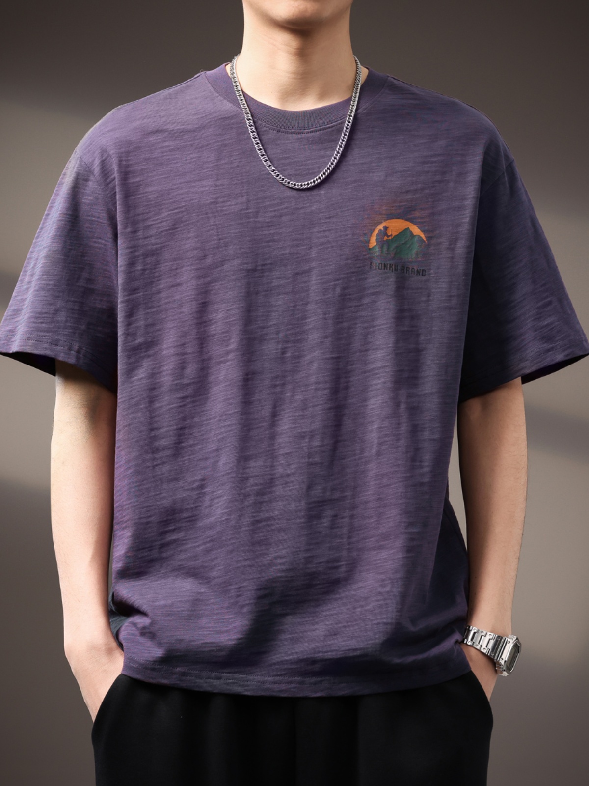 170–190g Slub Cotton Short-Sleeve T-Shirt