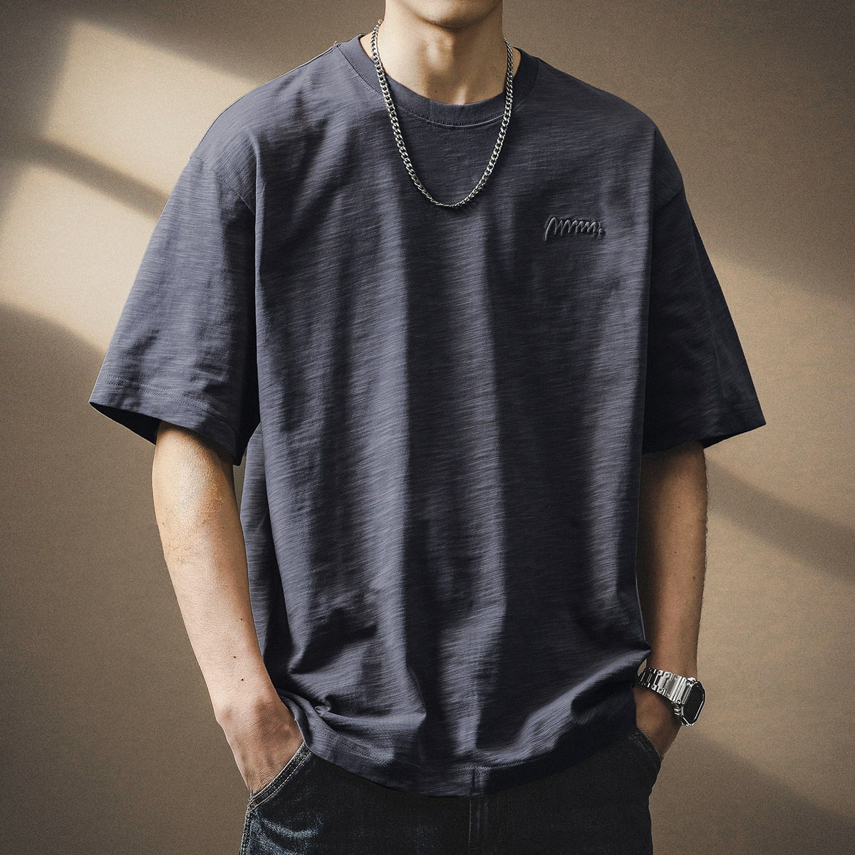 170–190g Slub Cotton Short-Sleeve T-Shirt
