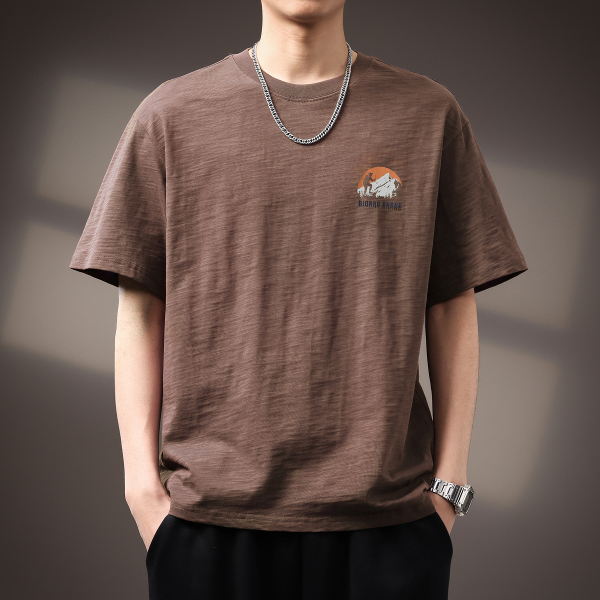 170–190g Slub Cotton Short-Sleeve T-Shirt