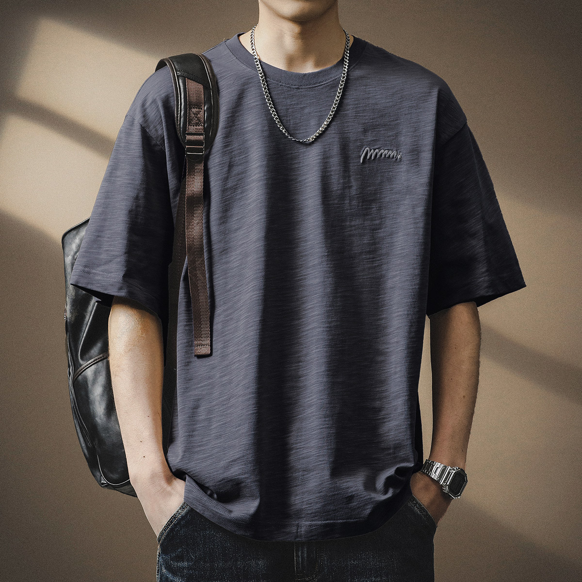 170–190g Slub Cotton Short-Sleeve T-Shirt