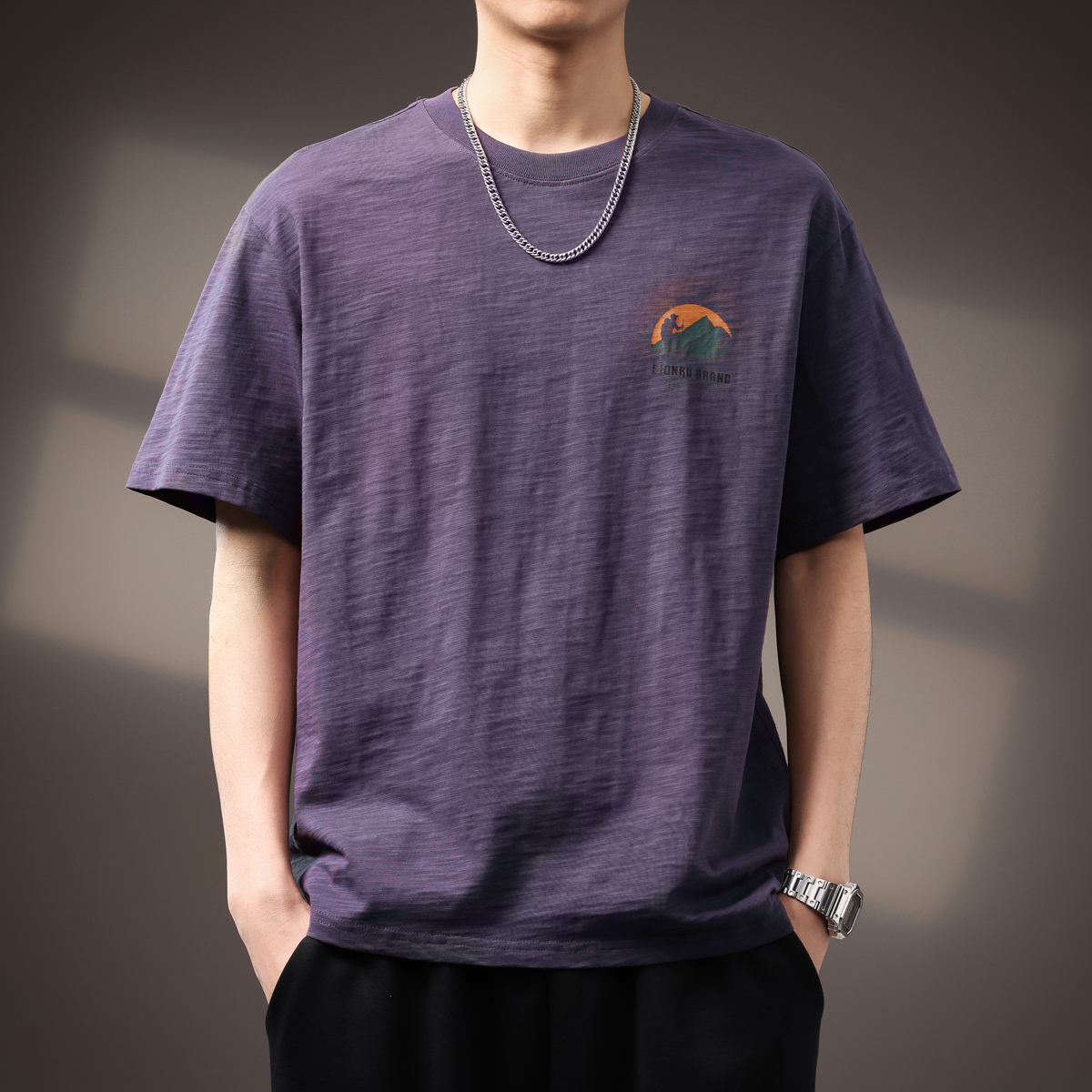170–190g Slub Cotton Short-Sleeve T-Shirt