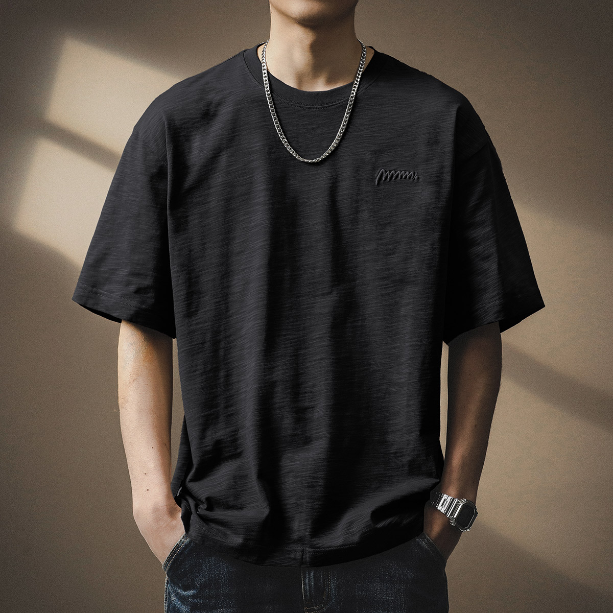 170–190g Slub Cotton Short-Sleeve T-Shirt
