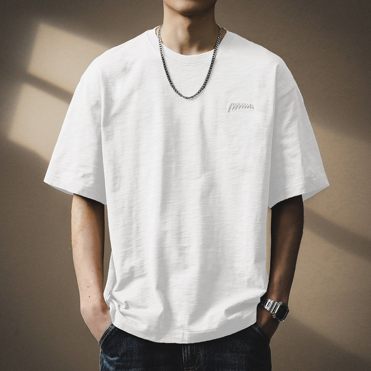 170–190g Slub Cotton Short-Sleeve T-Shirt