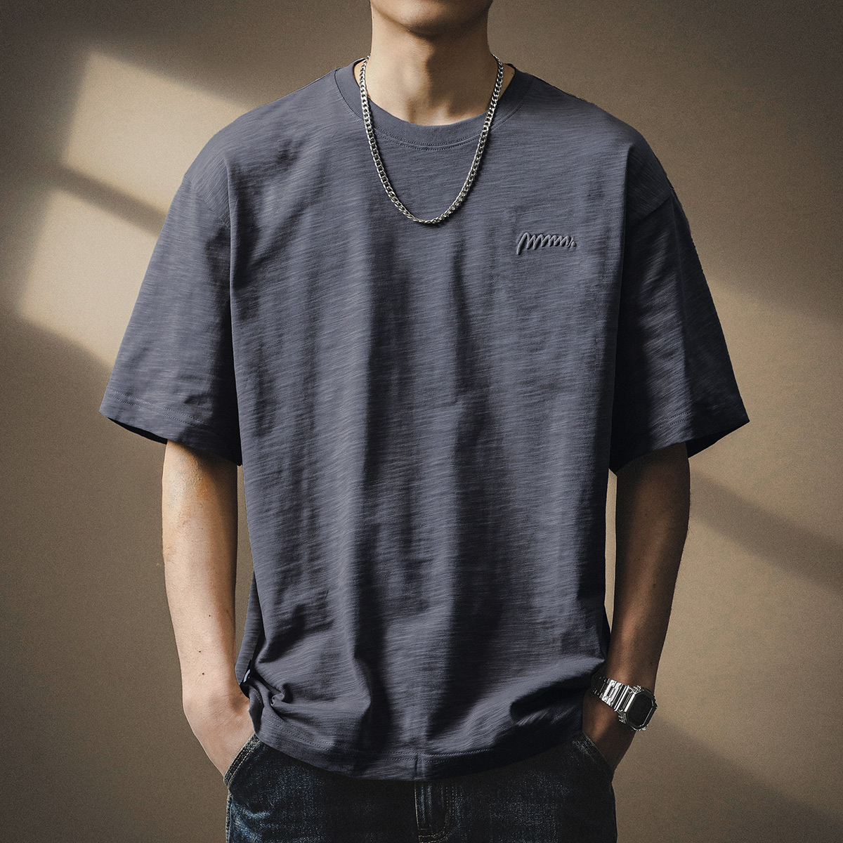 170–190g Slub Cotton Short-Sleeve T-Shirt