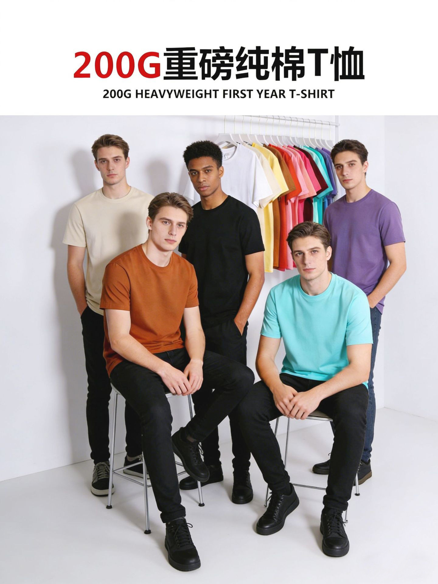 200g Heavyweight Cotton Short-Sleeve T-Shirt